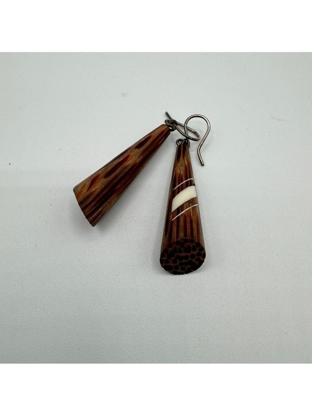 Wooden earrings - Picture 2 of 2